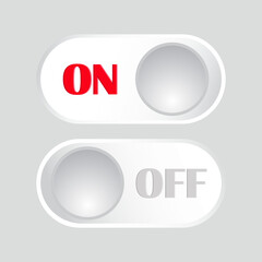 Buttons on and off. Vector design.