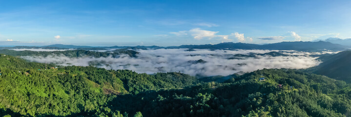 Fototapeta na wymiar Aerial view of the Borneo rainforest.