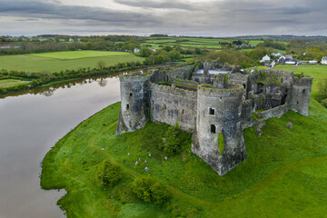 The magnificent ruins of Carew Castle, Carew, Pembrokeshire, Wales