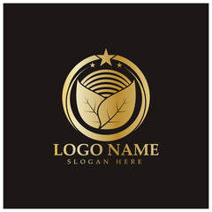 tobacco leaf logo,tobacco field and tobacco cigarette logo template design vector