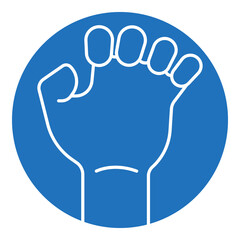 left hand action simple line gesture