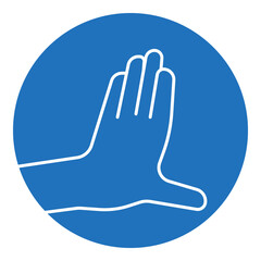 left hand action simple line gesture