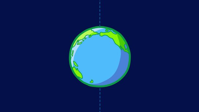 Earth magnetic field with arrows and lines outline version. Dissolve pole and arrows version. Physics. Animation cartoon illustrating magnetism. Cartoon good for educational meterials, etc...