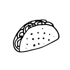 taco illustration on isolated white background