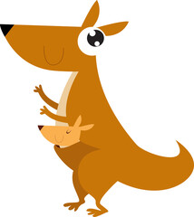Cartoon kangaroo. Cute kangaroo. Australian animal. cartoon character