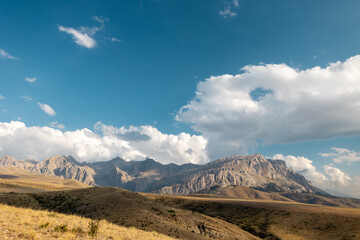 Aladaglar National Park. Cloudy mountain landscape. Transmountain trips. Trekking Aladaghlar. Turkey..