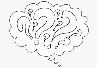 Image of question mark icon on white background.