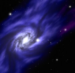 Abstract illustration of a supernova in a galaxy