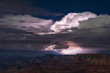 Thunderstorm and lightning over the Grand Canyon
