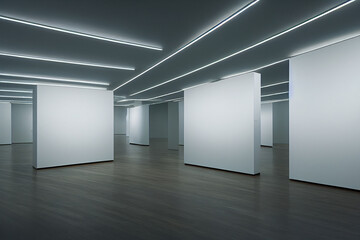 Leere Gallerie mit Holzboden als Hintergrund,generative ai technology	