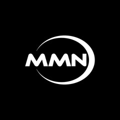 MMN letter logo design with black background in illustrator, cube logo, vector logo, modern alphabet font overlap style. calligraphy designs for logo, Poster, Invitation, etc.