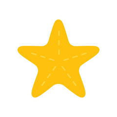 Starfish for summer design elements. underwater invertebrate ocean animal. silhouette of Star fish Marine beach icon for logo Apps, Website . Vector illustration filled outline style. EPS10