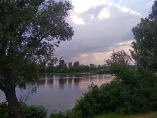 sunset over the river