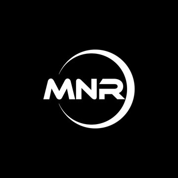 MNR letter logo design with black background in illustrator, cube logo, vector logo, modern alphabet font overlap style. calligraphy designs for logo, Poster, Invitation, etc.