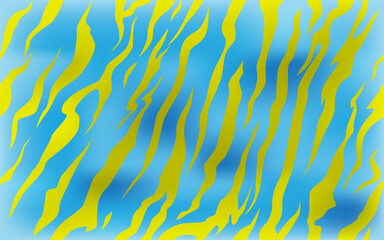 stripe tiger fur texture animals jungle pattern seamless repeating Blue and yellow print. - 531087790