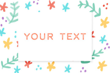 カラフルなボタニカルイメージの背景イラストバナー