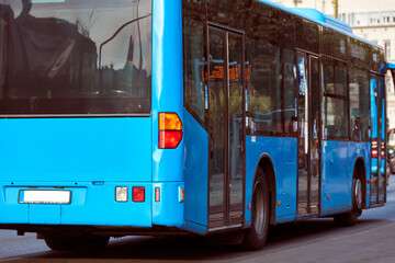 Bus public transportation in Budapest, Hungary.