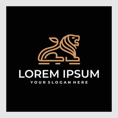 Lion logo template design. Vector illustration.