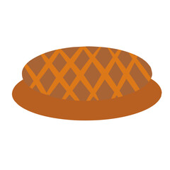 Waffle in cocolate cake illustration 