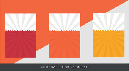 Sunburst Background Template Set With Delightful Color