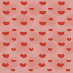 Illustration of hearts background in red and pink for graphic resources and social networks