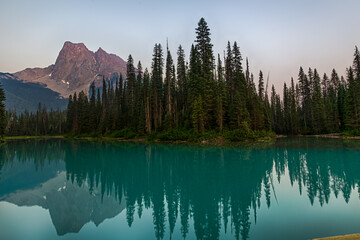 Emerald Lake at evening. Yoho National Park, British Columbia, Canada