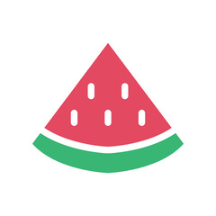Fresh Ripe Watermelon in slices for feeling summer time. Fresh red melon slice with seeds or ossicles. Food, fruit, melon, summer, water, icon. Vector illustration filled outline style EPS10