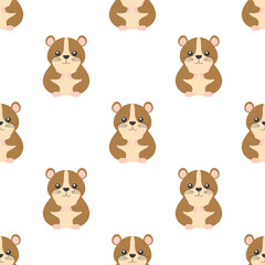 seamless pattern with hamster on white background