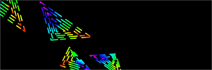 Abstract black background with colorful triangle