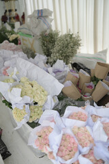 bunch of flowers and plants for decorative arrangement. wedding ceremony or party. choice of colors. 