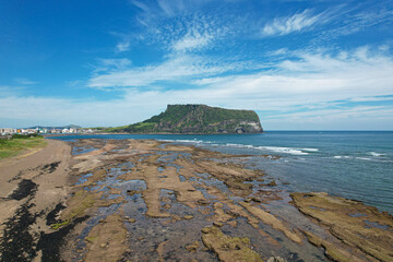 Fototapeta na wymiar Beautiful sea in various time zones of Jeju Island, South Korea