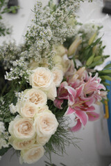 bunch of flowers and plants for decorative arrangement. wedding ceremony or party. choice of colors. 