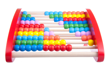 Wooden abacus, transparent background