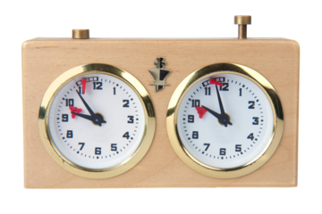 Wooden chess clock , transparent background