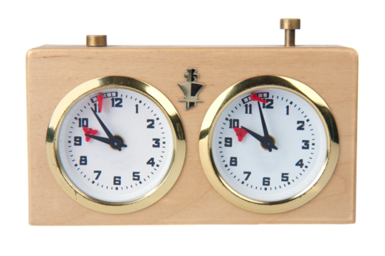 Wooden chess clock , transparent background