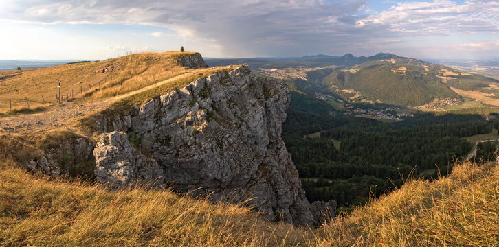 Jura Mountains, view from Mont d'Or to Mont Suchet and Jougne, French-Swiss border