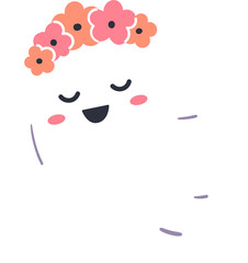 Cute ghost in flower crown © tannikart