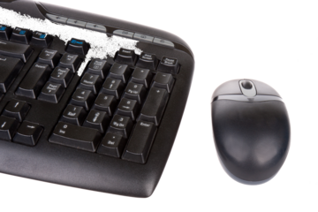 Computer keyboard and mouse isolated over transparent background