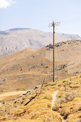 Electric post in the mountains