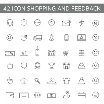E-commerce icon. Website, relation, feedback, online and more. vector illustration