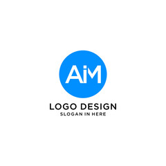 abstract letter AIM logo design