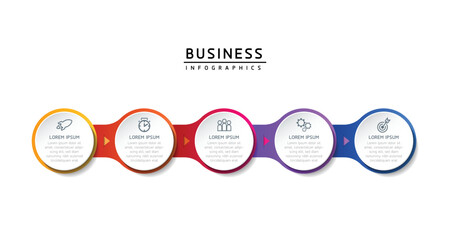 Naklejka premium Vector illustration, infographics design, template, marketing, information, with 5 options or steps