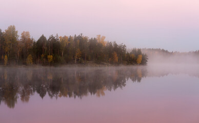 landscape with fog