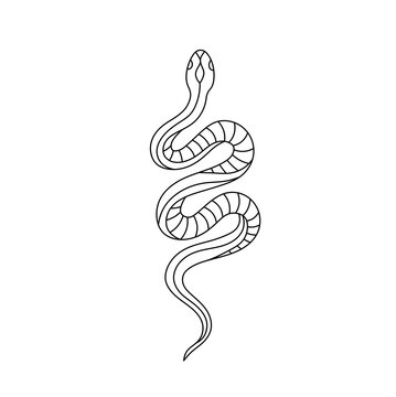 Share 99+ about simple snake tattoo outline super cool - in.daotaonec