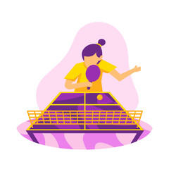 Hand drawn ping pong player illustration