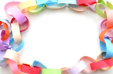 Colourful paper chain frame