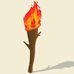 burning candle on a white background