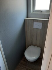 narrow toilet in a mobile home