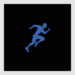 Fototapeta na wymiar Running Man abstract Delivery Sport Fitness Logo design vector template ribbon geometric style.