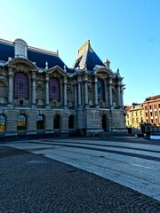 Lille, September 2022: Magnificent facades of the buildings of Lille, the capital of Flanders - Historic Monument : Museum of Fine Arts